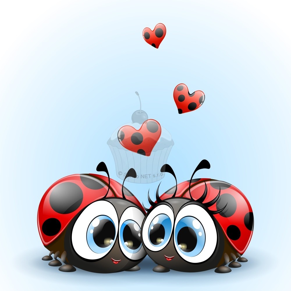 Edible paper "ladybugs in love" - A4