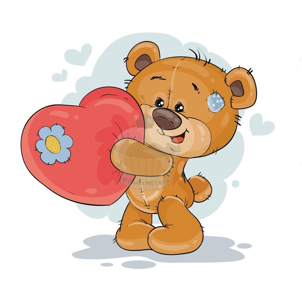 Edible paper "Teddy bear with a heart" - A4