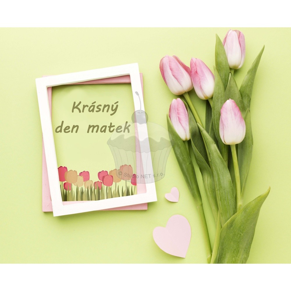 Jedlý papír "Den Matek - tulipán" - A4