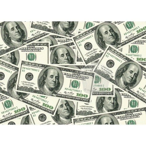 Edible paper "hundred dollar bills - wallpaper" - A4