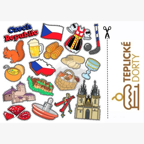 Edible paper "symbols of the Czech Republic" - A4