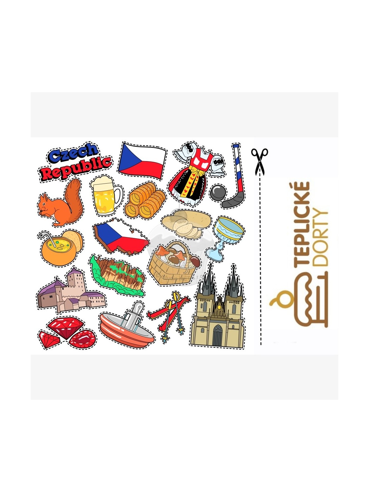 Edible paper "symbols of the Czech Republic" - A4