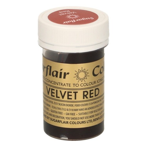 Sugarflair gelová barva - červená - Red Velvet  25g