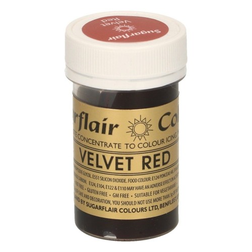 Sugarflair gélová farba - červená - Red Velvet 25g