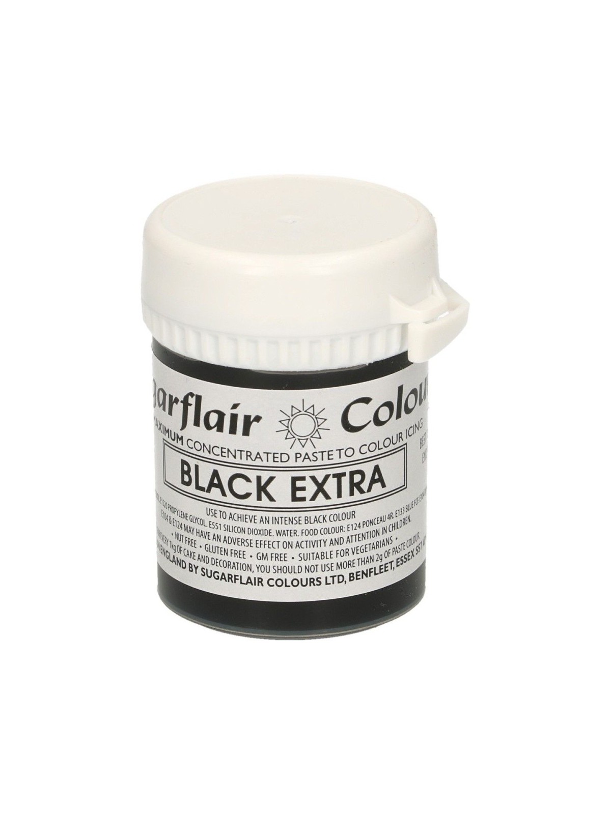 Barwnik w żelu Sugarflair Extra Black - ekstra czarny 42g.