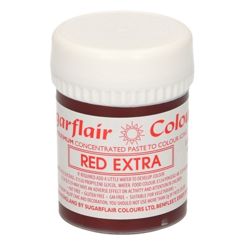 Sugarflair gelová barva EXTRA RED - extra červená 42g