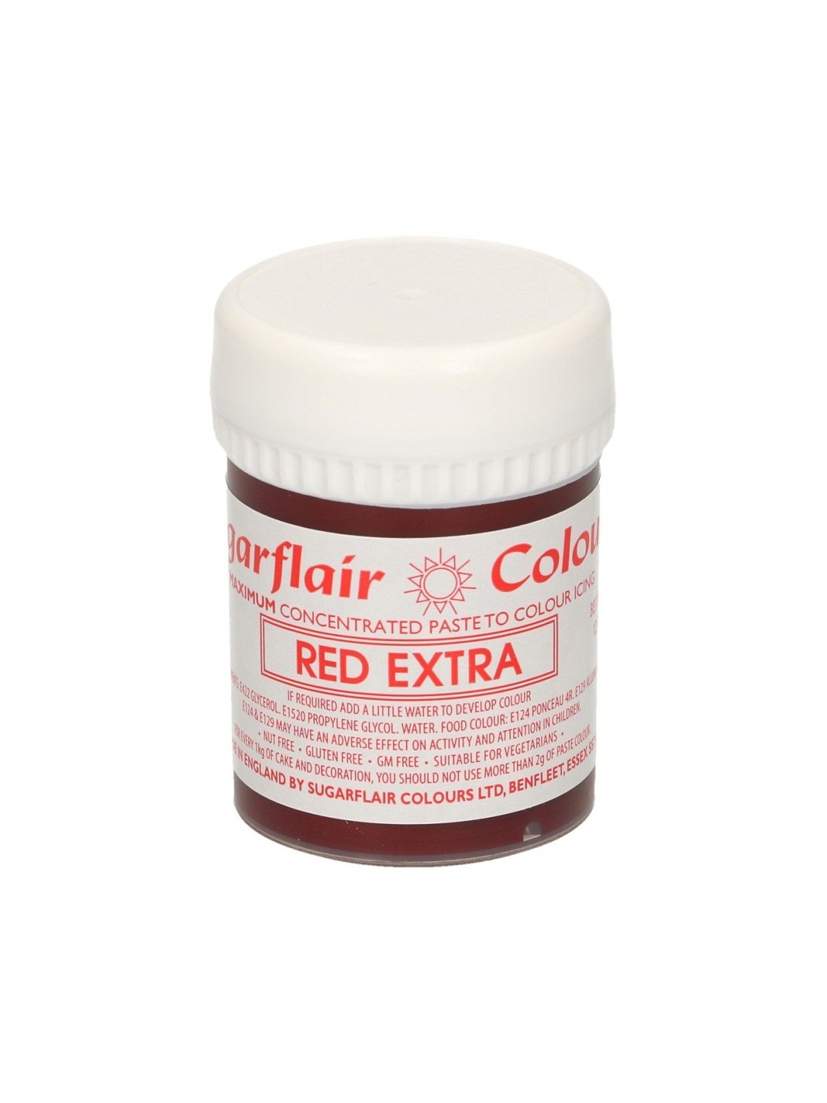 Sugarflair EXTRA RED - żel koloryzujący - ekstra czerwony 42g