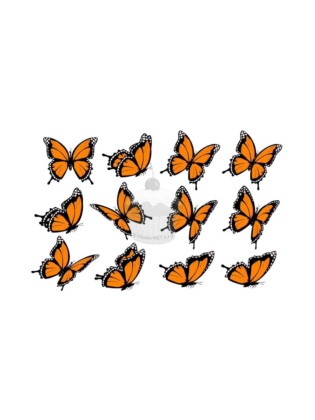 "Schmetterlinge orange 12 Stk" - A4