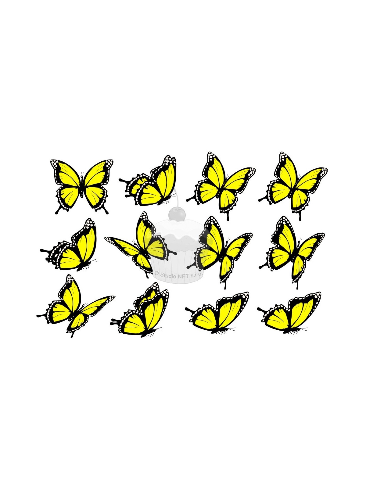 "Żółte motyle 12 szt" - A4