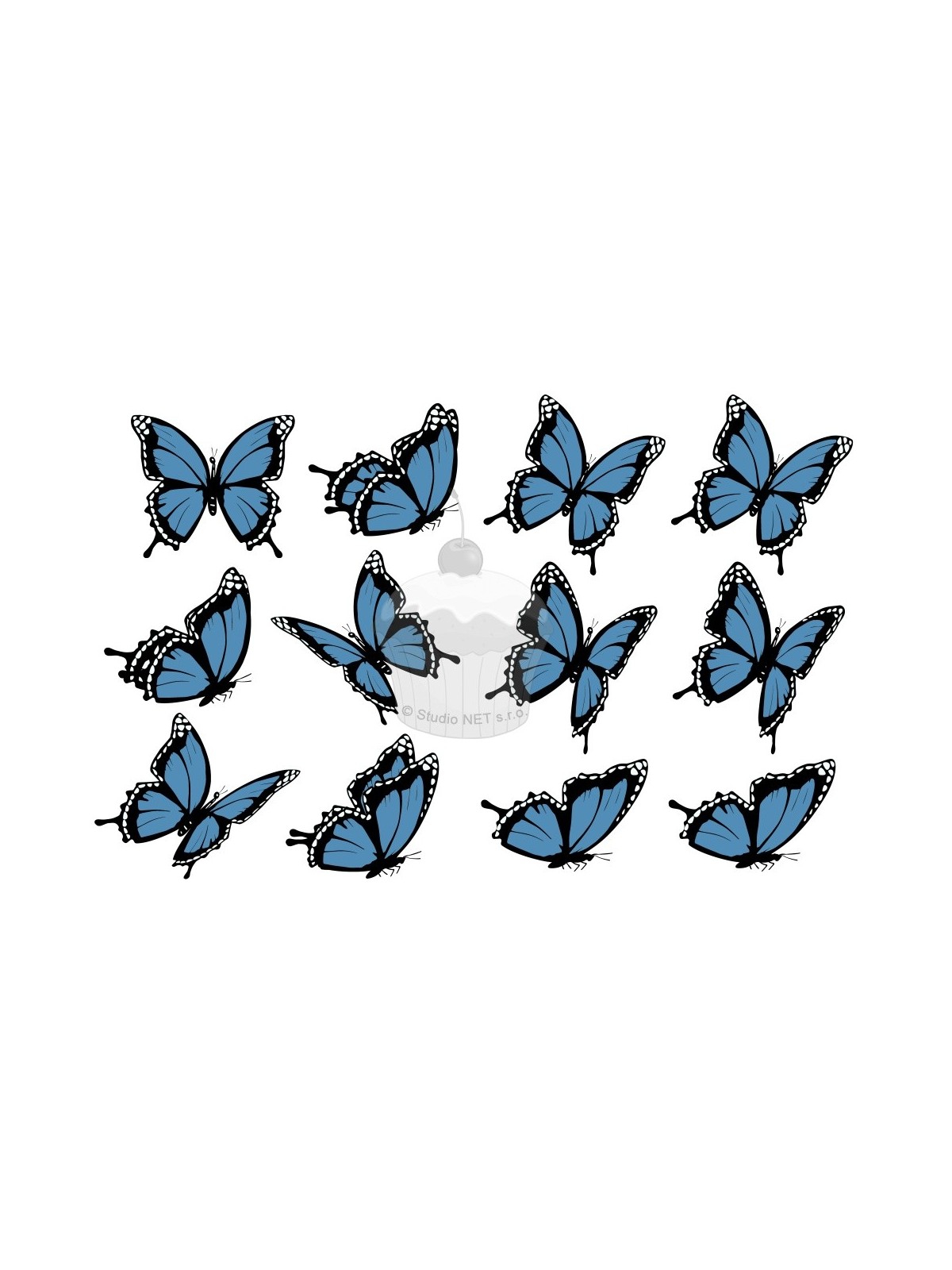 "Motyle niebieski II. 12 szt" - A4