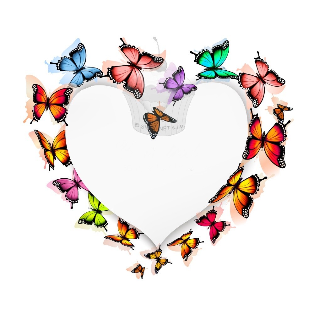 Heart made of butterflies - A4