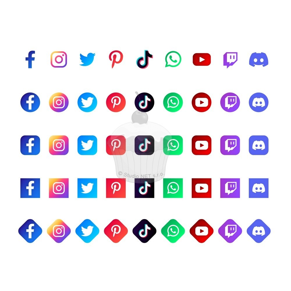 Esspapier "Symbole sozialer Netzwerke" A4