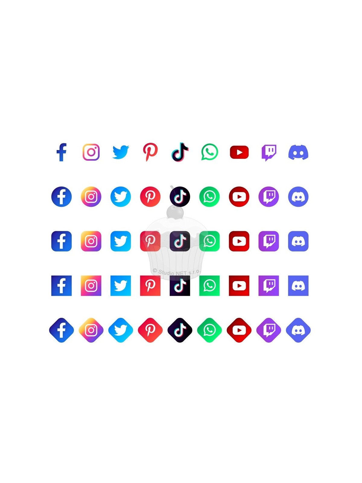 Esspapier "Symbole sozialer Netzwerke" A4