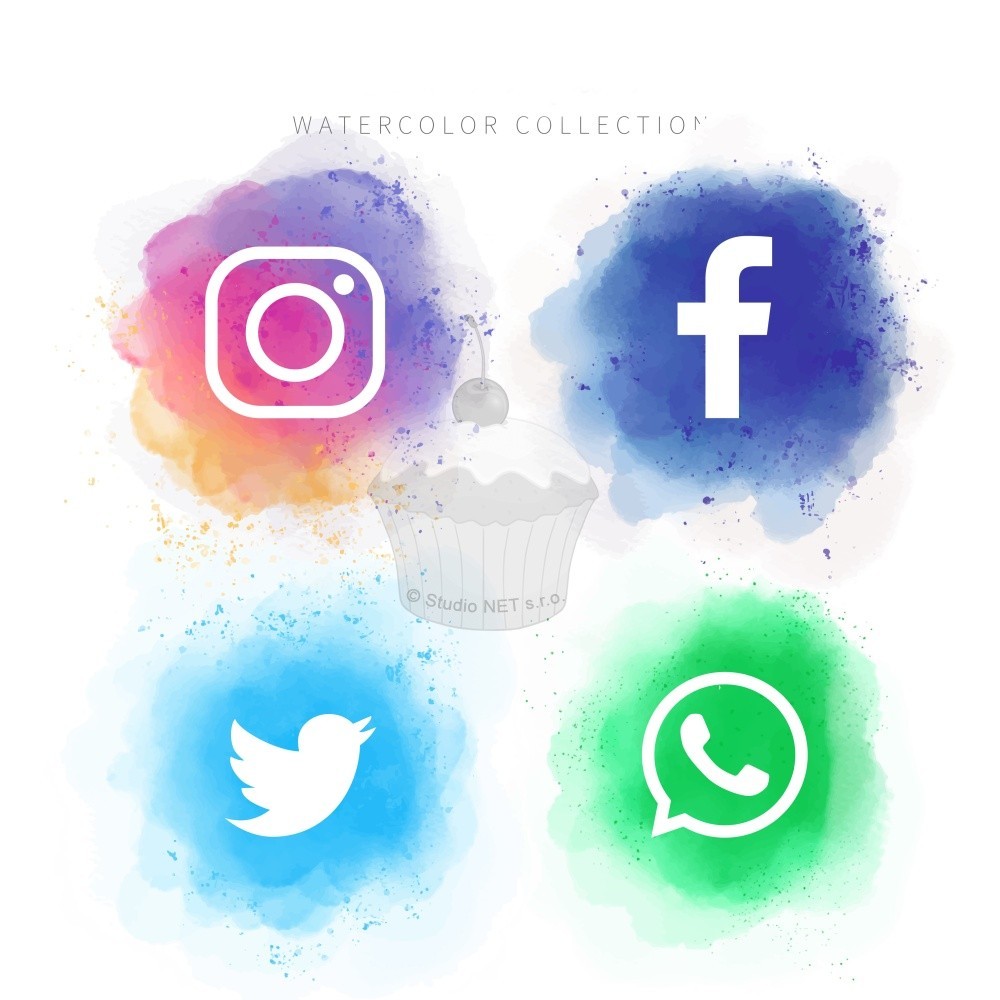 Essbares Papier "Social Media Icons 4" A4