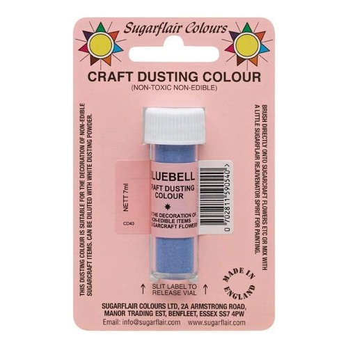 Sugarflair craft dusting - dekoračná prachová farba - Bluebell - modrá - 7ml