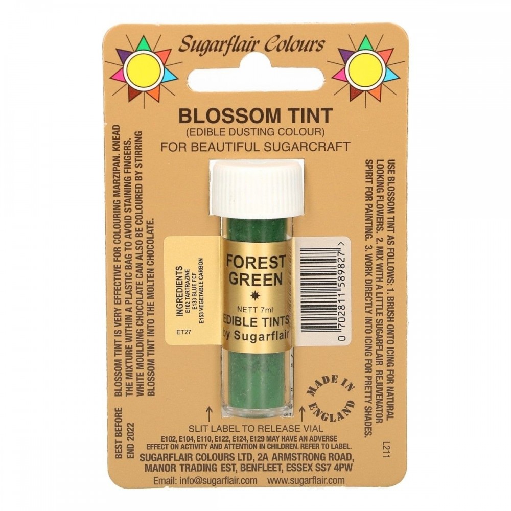 Sugarflair - pudrowy kolor - leśna zieleń - FOREST GREEN - 7ml