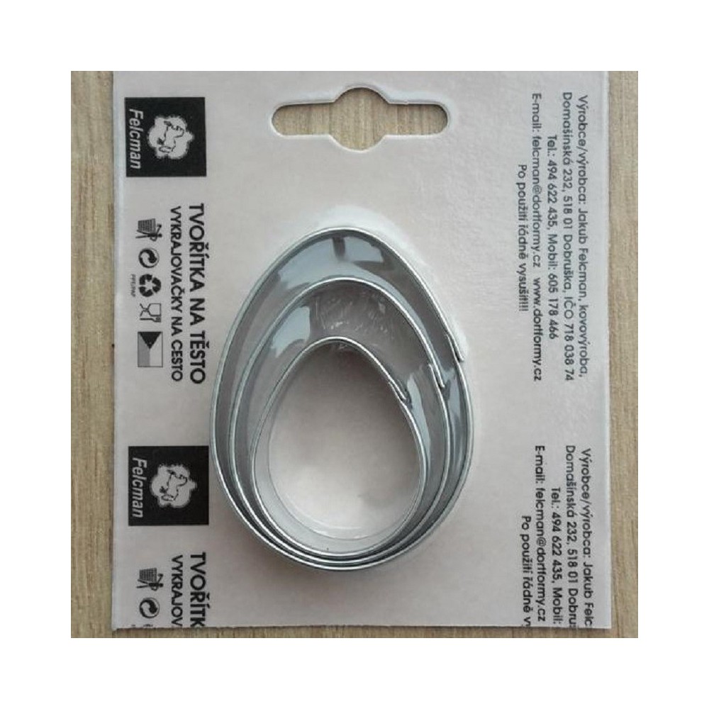 Set of cookie cutters - eggs small 3 pcs