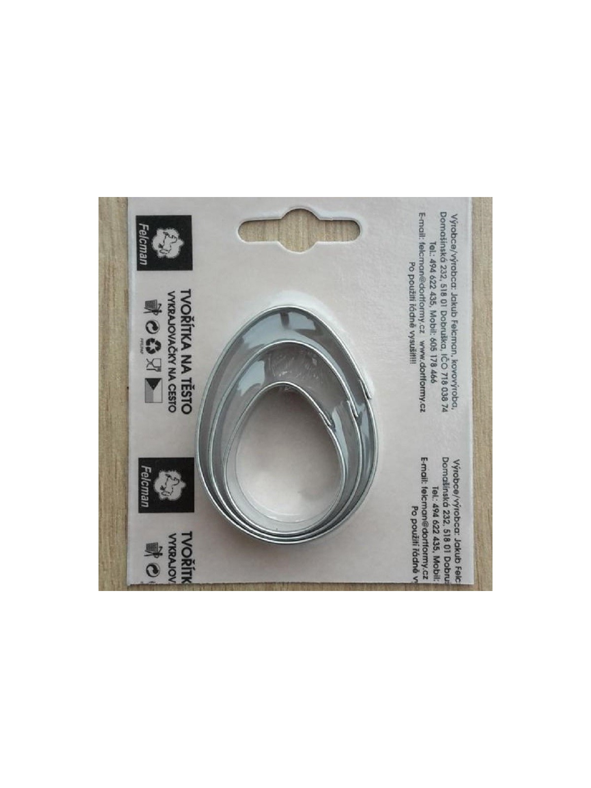 Set of cookie cutters - eggs small 3 pcs