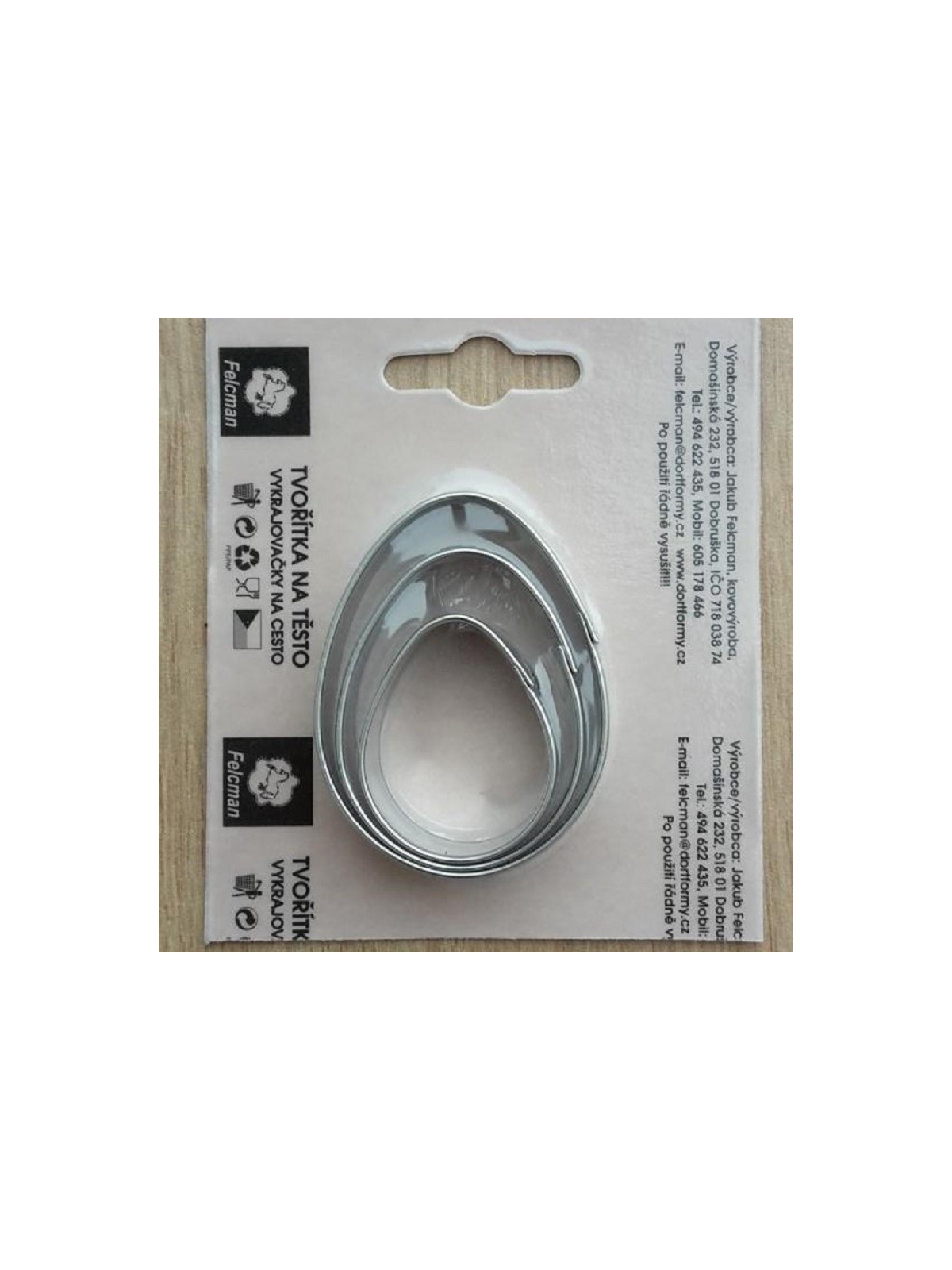 Set of cookie cutters - small eggs 3pcs