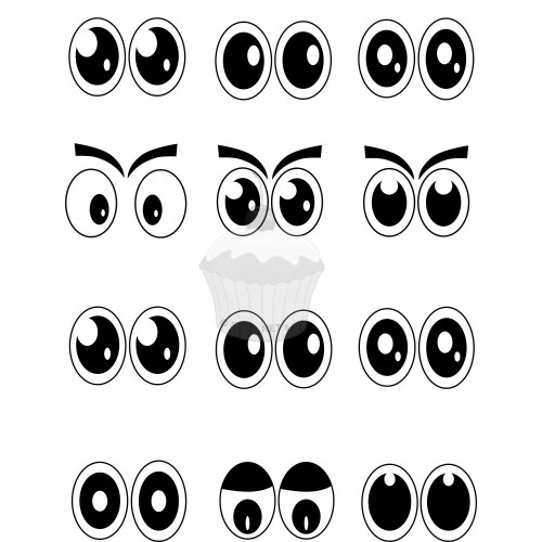 Essbares Papier "Cartoon Eyes 10" A5.