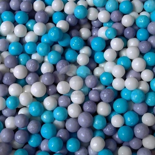 Cukrové perličky - Elza - modrá/bílá/lila - 50g