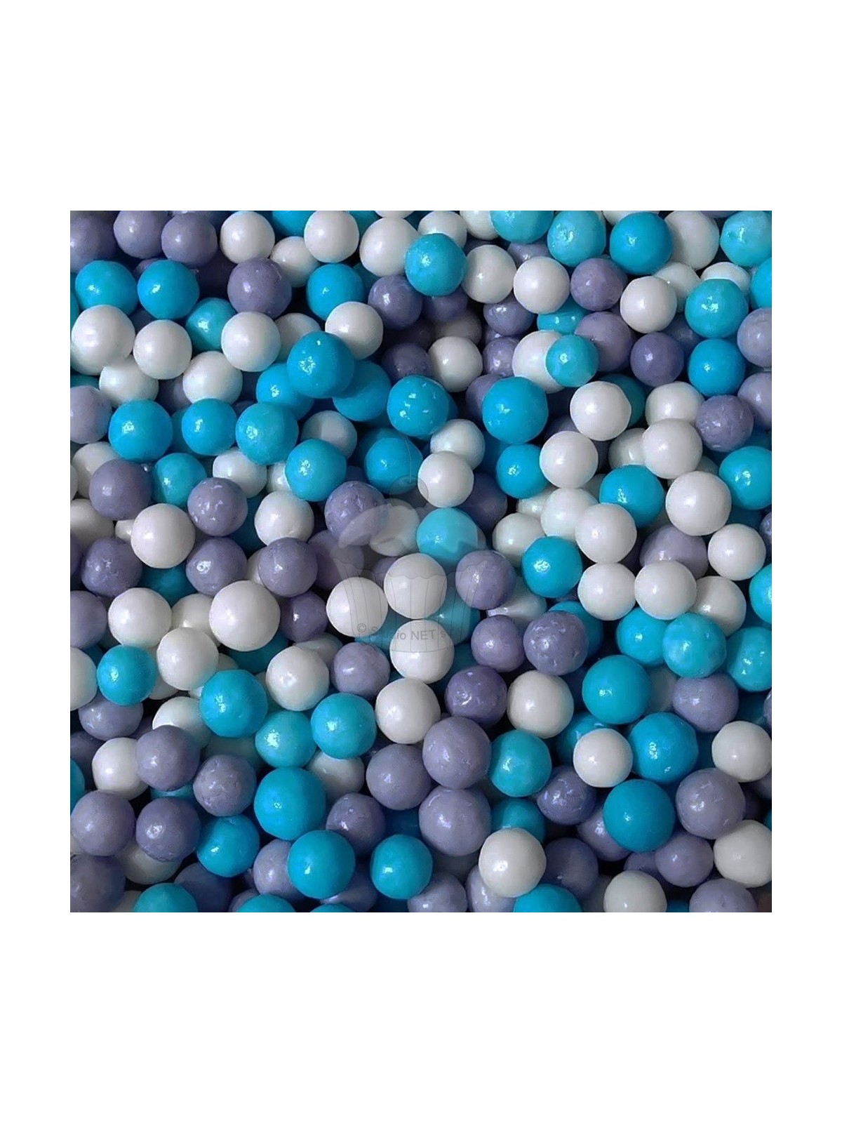 Sugar pearls - blue/white/lilac - 50g