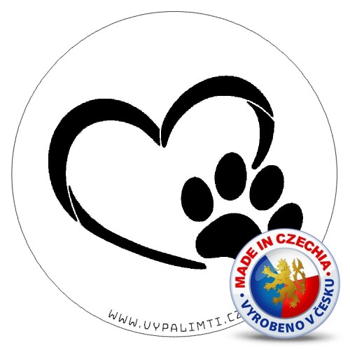 Stencil template - Heart with pawprint