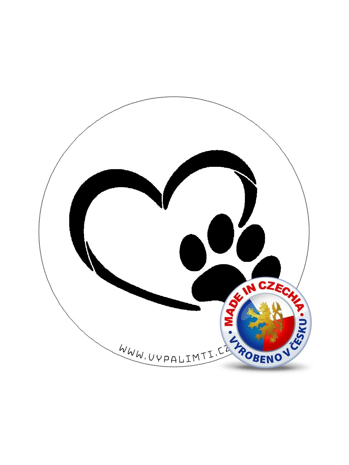 Stencil template - Heart with pawprint