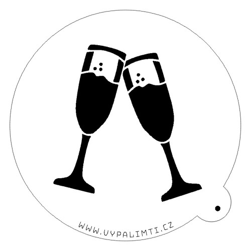 Stencil template - Champagne glasses