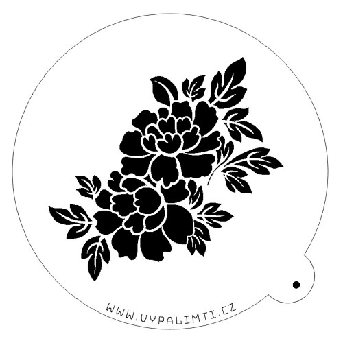Stencil template - Peony flowers