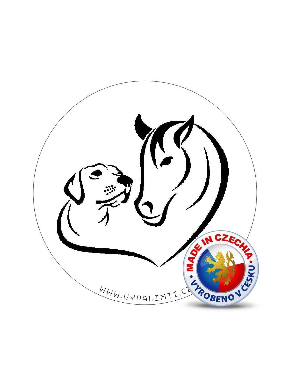 Stencil template - Heart horse and dog