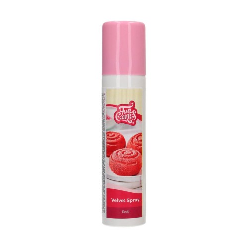 FunCakes Spray z efektem Velvet - czerwony 100ml