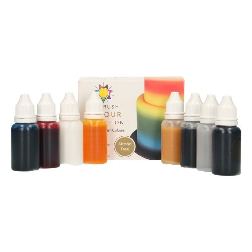 Sugarflair airbrush colour collection set - BEZ ALKOHOLU - 8 x 14ml