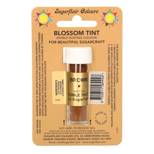 Sugarflair Blossom Tint Dusting Colours - BROWN - 7ml