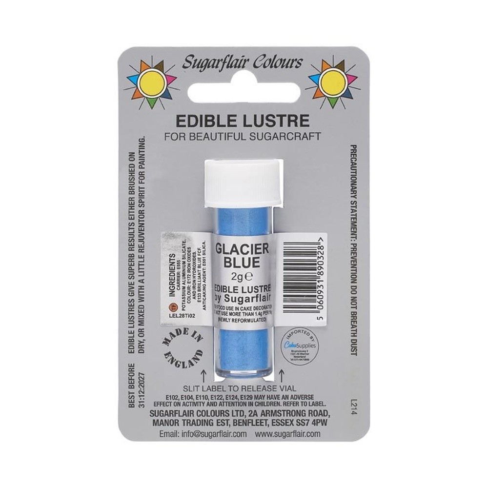 Sugarflair Edible Lustre Colour - GLACIER BLUE  2g