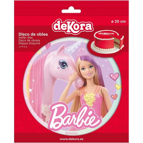 Dekora - Wafer Papier Round - Barbie mit Einhorn