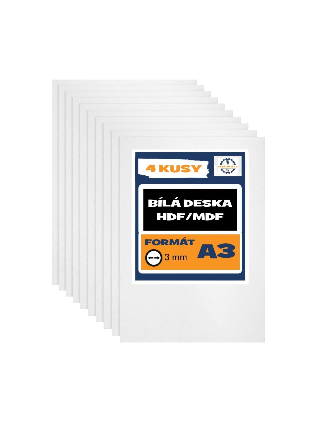 Biela HDF/MDF doska A3 - 4 kusy