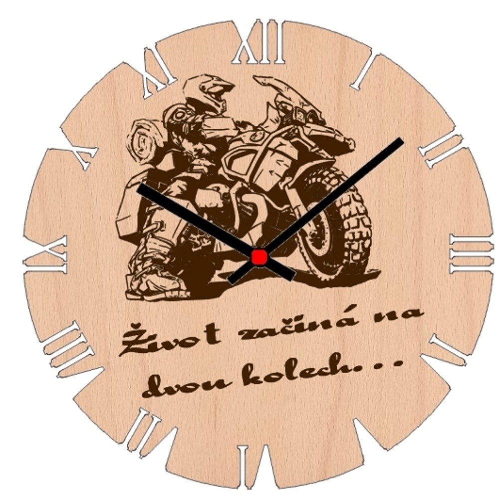 Wanduhr - Motorradfahrer.