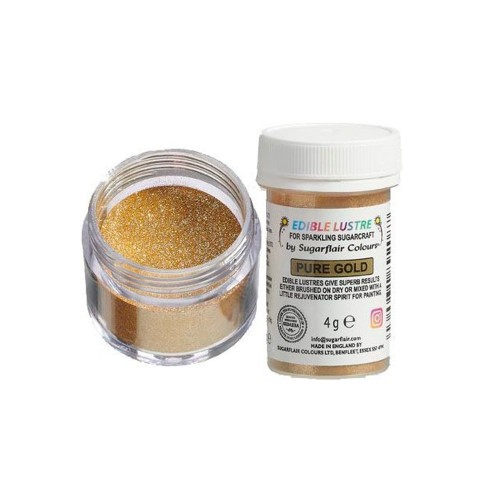 Sugarflair Essbarer Glanz Puderfarbe Pure Gold - 4g