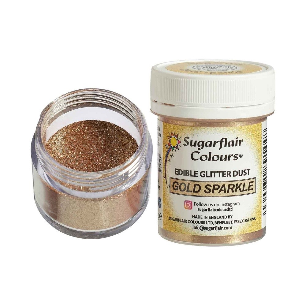 Sugarflair jedlý práškový perlivotý pigment - zlatý - Gold Sparkle 10g