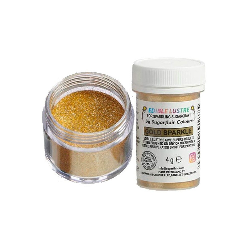 Sugarflair edible pearlescent powder color - gold - Gold Sparkle 4g