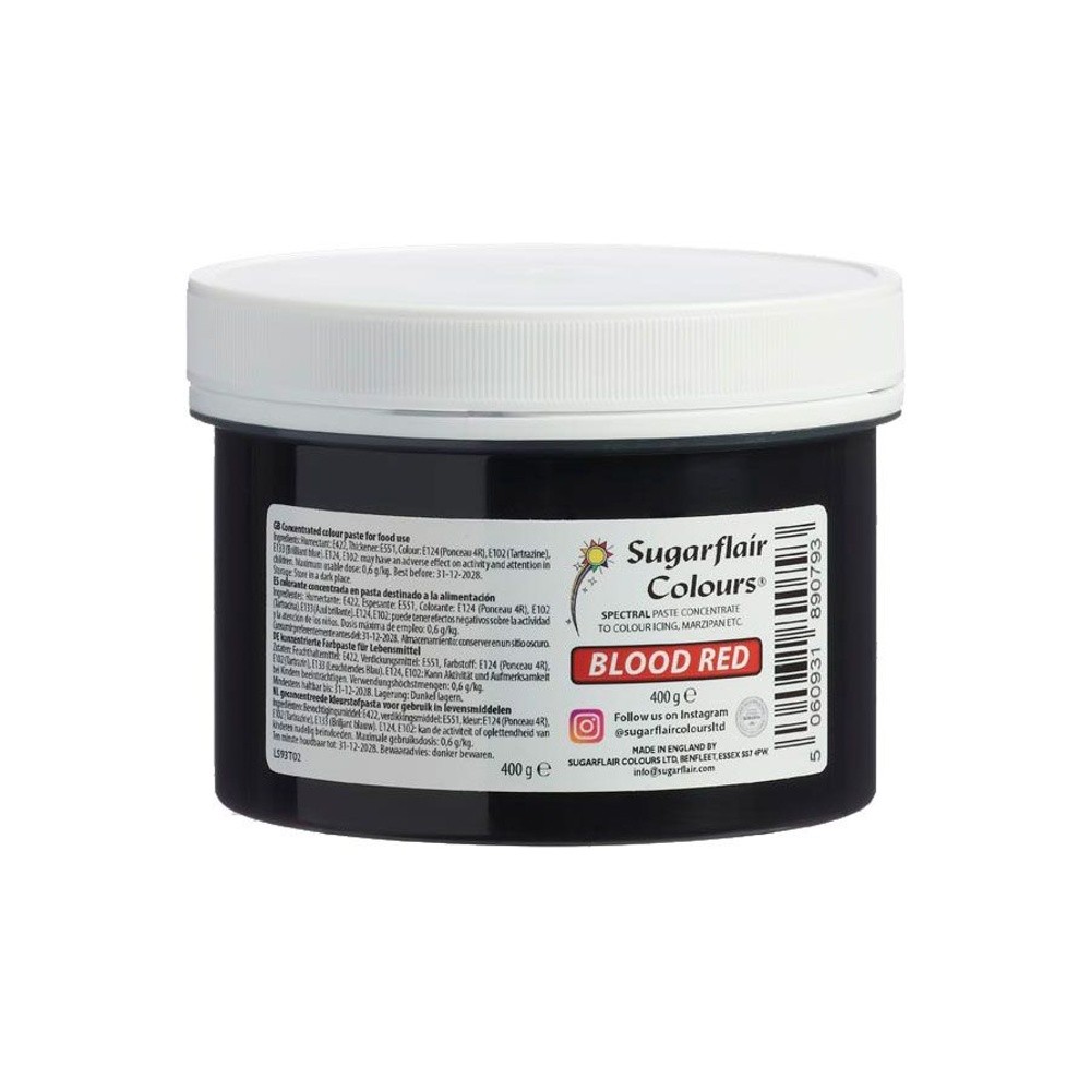 Sugarflair paste colour - gel colour Blood Red XXL - red - 400g