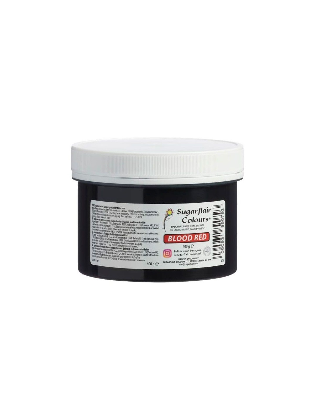 Sugarflair Paste-Farbe - Gelb Blutrot XXL - Rot - 400g