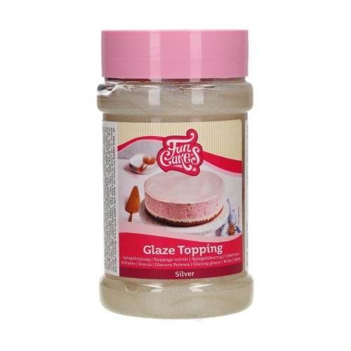 FunCakes Glaze Topping Silver - mirror icing - pearl silver 375g
