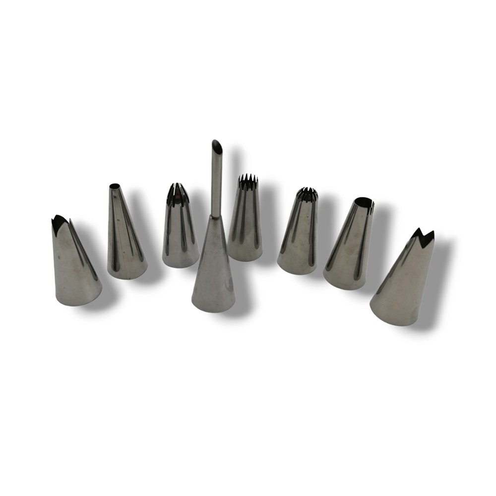 Set of pastry tips with filling tip 8pcs