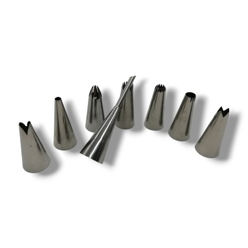 Set of pastry tips with filling tip 8pcs