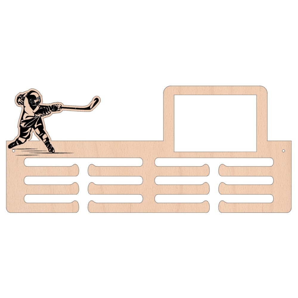 Dřevěný věšák na medaile - Hokej