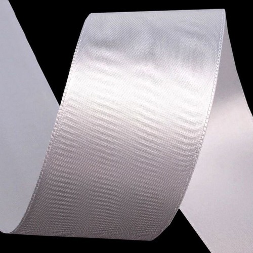 Satin ribbon - white - 5m/ 40mm
