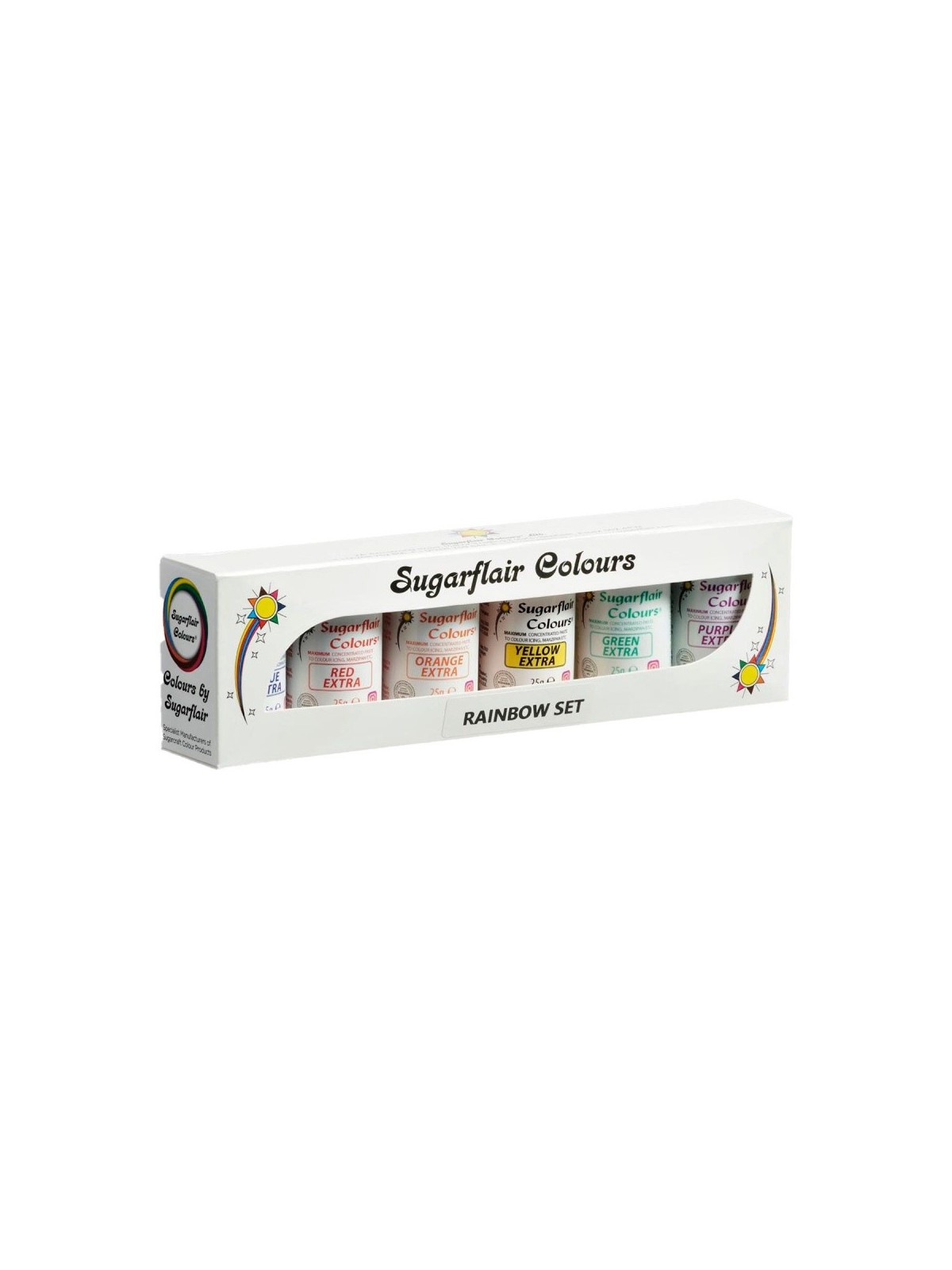 Sugarflair Gel Colours - Rainbow set - EXTRA colour 6x25g