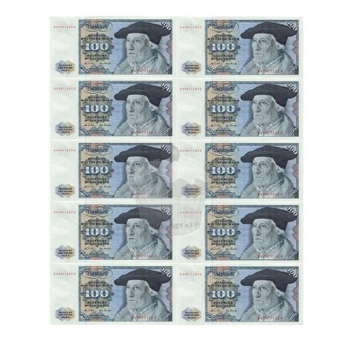 Esspapier "Banknoten der Westdeutschen Mark" - A4